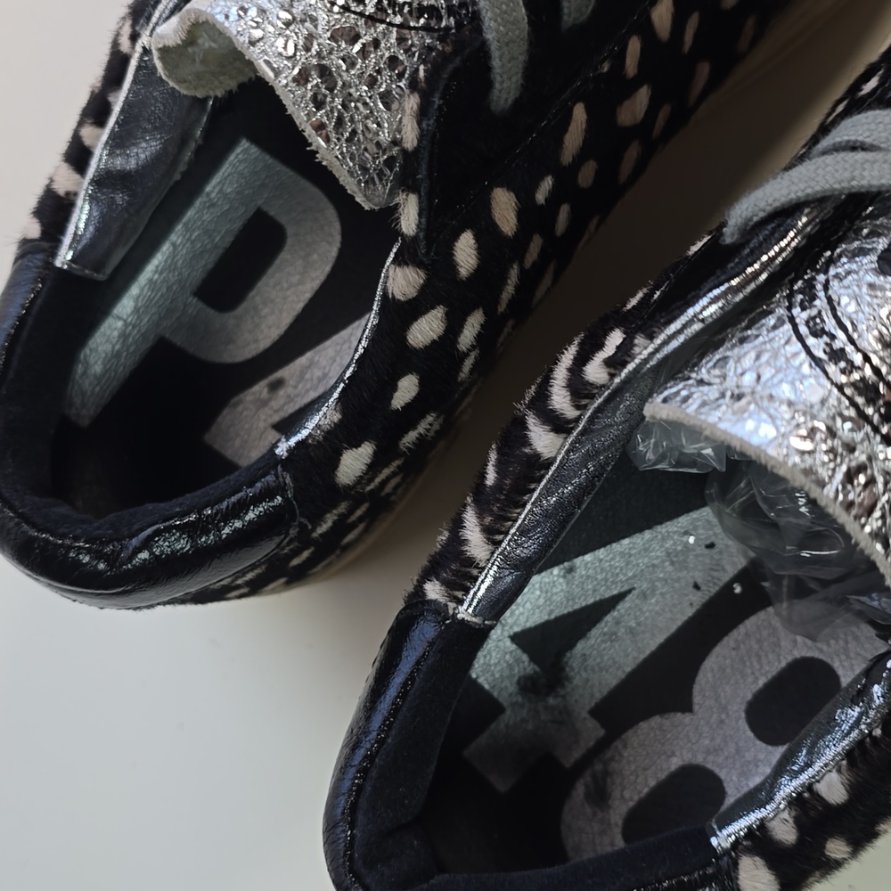 P448 Black and Silver Calf Patterned Sneakers - Picture 6 of 14